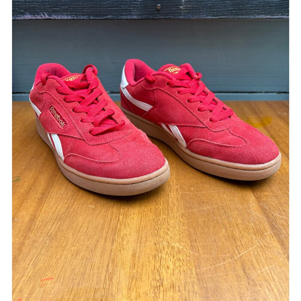 Reebok Court Advance Suede Sneakers Womens 8.5 Red Gum Sole Casual Shoes - Picture 4 of 9
